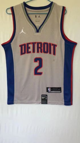 20/21 New Men Detroit Pistons Cunningham 2 gray basketball jersey shirt