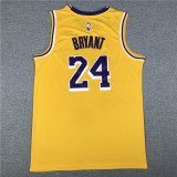 20/21 New Men Los Angeles Lakers Bryant 8 24 yellow basketball jersey