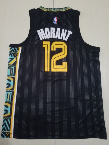 20/21 New Men Memphis Grizzlies Morant 12 black new city version basketball jersey