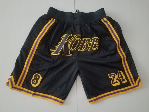 20/21 New Men Los Angeles Lakers Bryant 24 8 black basketball shorts