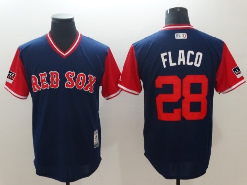 22 Men's Boston Redsox Flaco 28  MLB Jersey