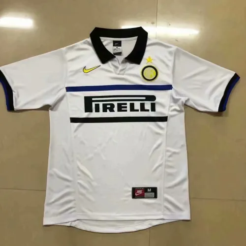 98-99 Adult inter away white retro soccer jersey football shirt