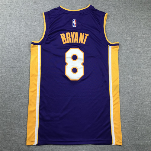 Men Los Angeles Lakers Kobe Bryant Retired version purple basketball jersey 8