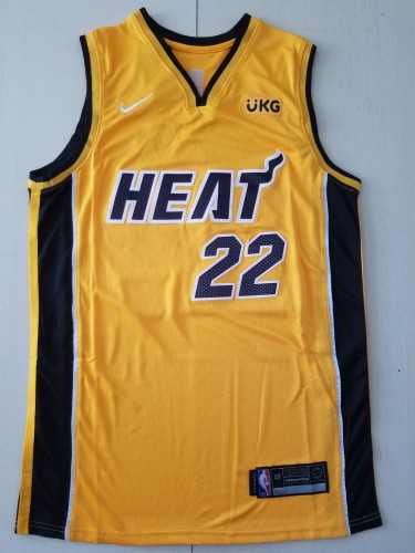 20/21 New Men Miami Heat Butler 22 yellow reward version basketball jersey shirt