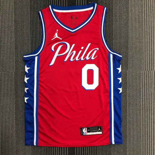 Philadelphia 76ers Air Jordan red 0 Maxey basketball jersey