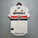 99-00 Adult Sao Paulo home white retro soccer jersey football shirt