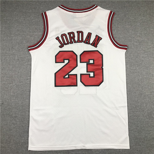 98 Men Chicago Bulls Jordan classic white red basketball jersey 23