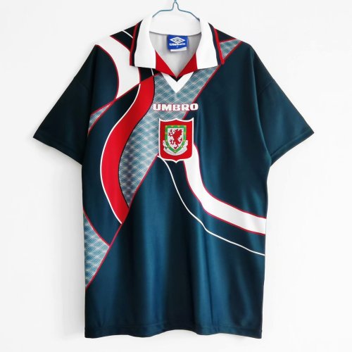 Retro 94-95 Wales away  blue soccer jersey football shirt