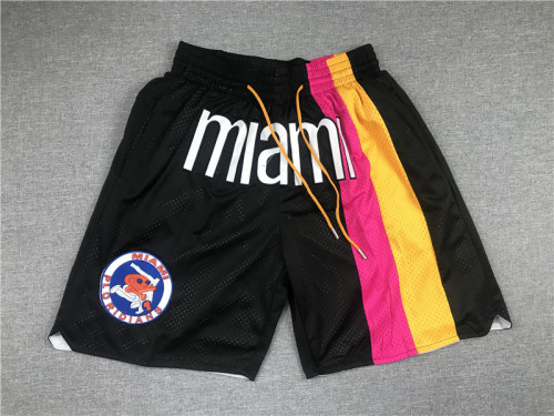 20/21 New Men Miami Heat pocket edition black basketball shorts