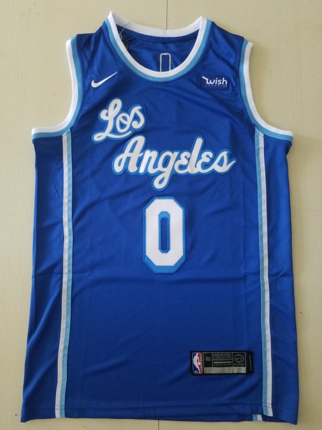 21/22 New Men Los Angeles Lakers Westbrook 0 Latin blue basketball jersey