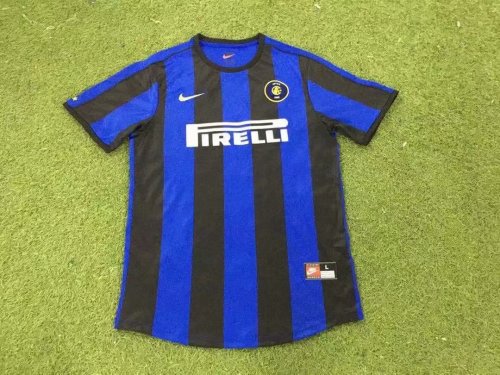 Retro  09-10 inter home blue soccer jersey football shirt