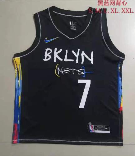 20/21 New Men Brooklyn Nets 7 black city edition basketball jersey shirt L010#