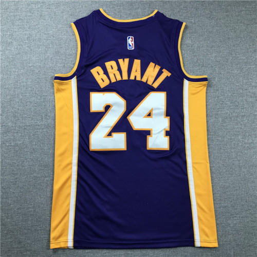 Men Los Angeles Lakers Bryant retired version purple basketball jersey 24