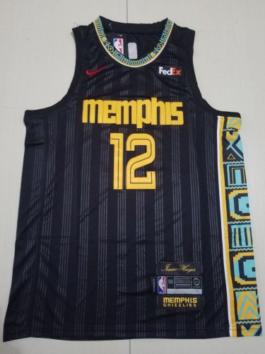 20/21 New Men Memphis Grizzlies Morant 12 black new city version basketball jersey