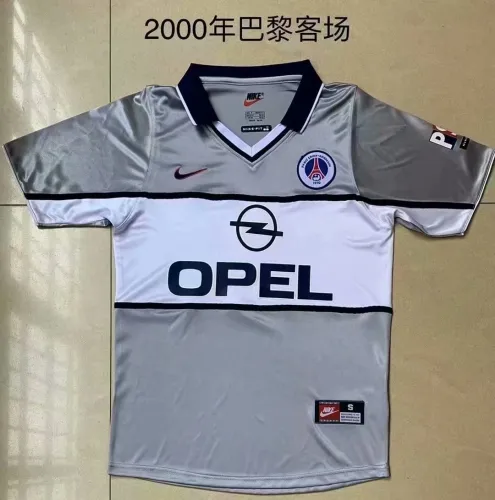 00 Adult Paris away gray retro soccer jersey football shirt