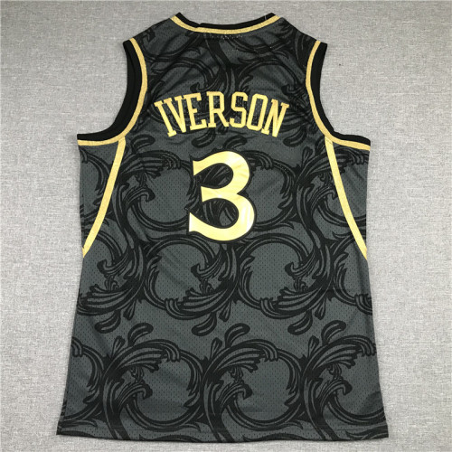 20/21 Adult Philadelphia 76ers iverson 3 black basketball shirt