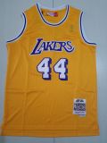Retro Men Los Angeles Lakers West 44 yellow basketball jersey