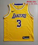20/21 New Men Los Angeles Lakers Davis 3 yellow basketball jersey L032#
