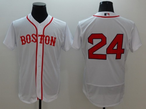 22 Men's Boston Redsox 24 white MLB Jersey