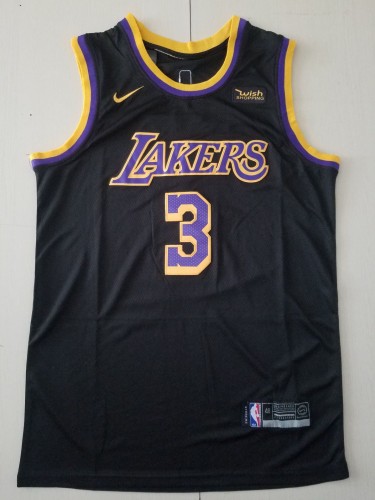 20/21 New Men Los Angeles Lakers  Davis 3 black reward version basketball jersey