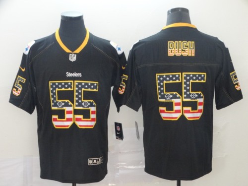 20/21 New Men Steelers Bush 55 black NFL jersey