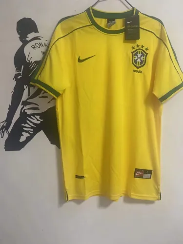 Retro 1998 Braizil home soccer jersey football shirt