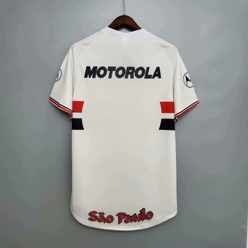 99-00 Adult Sao Paulo home white retro soccer jersey football shirt