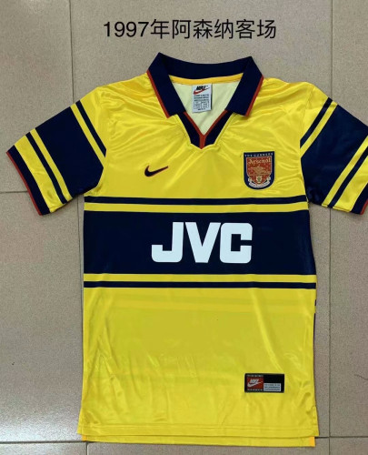 1997 Adult Thai version Arsenal away yellow retro soccer jersey football shirt