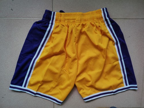 20/21 New Men Mitchell Ness Lakers yellow basketball shorts