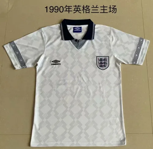 1990 Adult Thai version England home retro soccer jersey football shirt