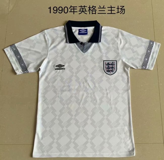 1990 Adult Thai version England home retro soccer jersey football shirt