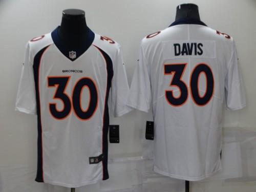 22 Men‘s Broncos DAVIS 30 white basketball jersey