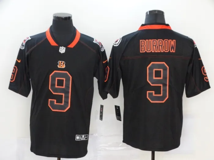 20/21 New Men Bengals Burrow 9 black NFL jersey