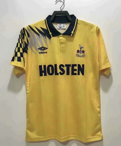 Retro 92-94 Spurs away yellow soccer jersey football shirt