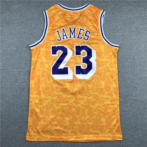 Adult Los Angeles Lakers Ease monkey yellow basketball jersey 23