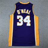 Men Los Angeles Lakers O’Neal 34 purple retro basketball jersey