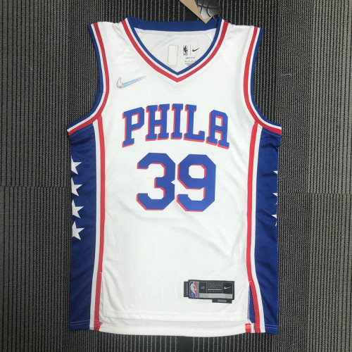 The 75th anniversary Philadelphia 76ers v collar white 39 Howard basketball jersey