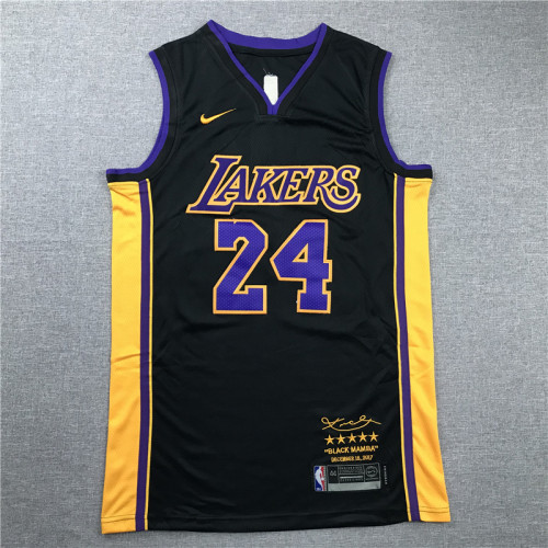 Men Los Angeles Lakers Bryant Retired version black basketball jersey 24