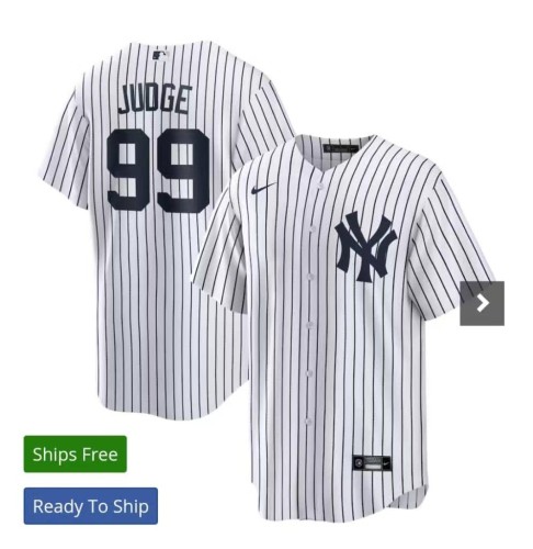 22 Men's New York Yankees Aaron Judge Nike White Home Replica Player Name Jersey