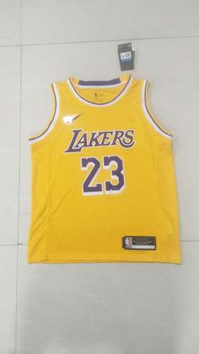 20/21 New Men Los Angeles Lakers James 23 yellow basketball jersey L001#
