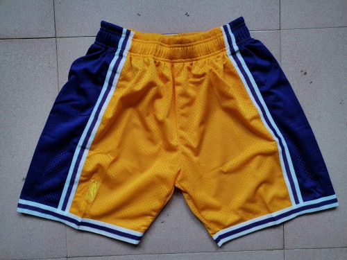 20/21 New Men Los Angeles Lakers Mitchell Ness yellow basketball shorts