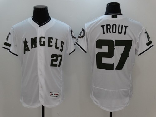 22 Men's Los Angeles Angels Trout white 27 MLB Jersey