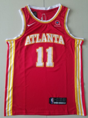 20/21 New Men Atlanta Hawks Young 11 red basketball jersey