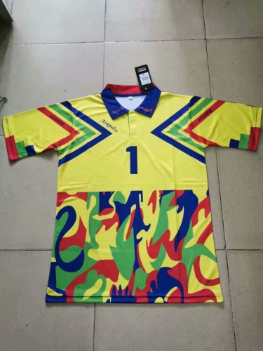 Retro Campos goalkeeper yellow soccer jersey