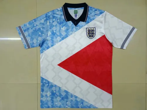 Retro 1990 England world cup blue with white soccer jersey football shirt