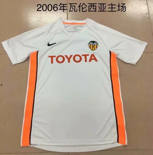 Adult Thai version 2006 Valencia home retro  soccer jersey football shirt