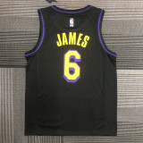 22/23 Los Angeles lakers black 6 James basketball jersey