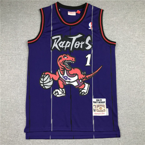 20/21 New Men Toronto Raptors McGRADY 1 purple basketball jersey