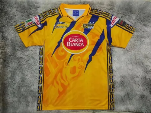 Retro 97-98 Tigres home yellow soccer jersey football shirt