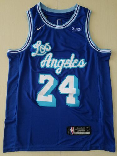 20/21 New Men Los Angeles Lakers Bryant 24 blue basketball jersey